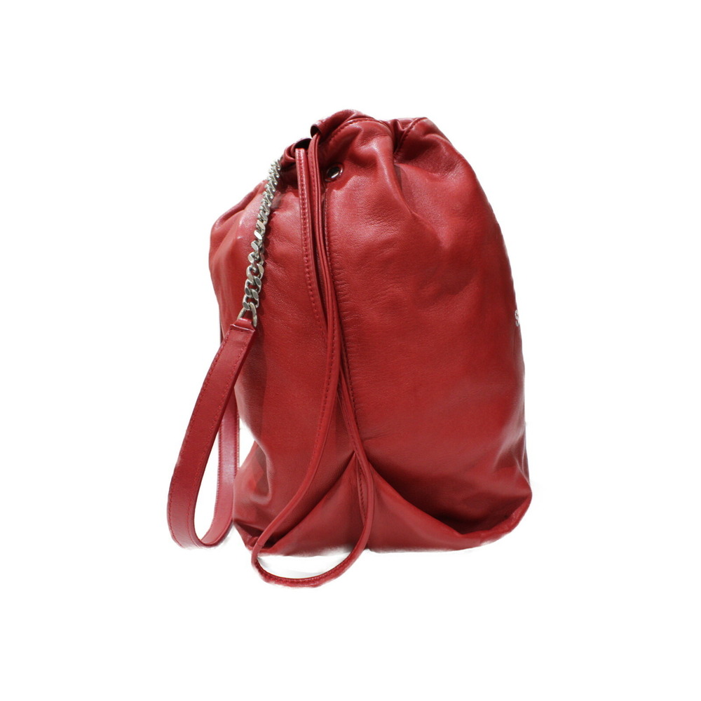 SAINT LAURENT Teddy Leather Red Shoulder Bag Pouch - Picture 3 of 7